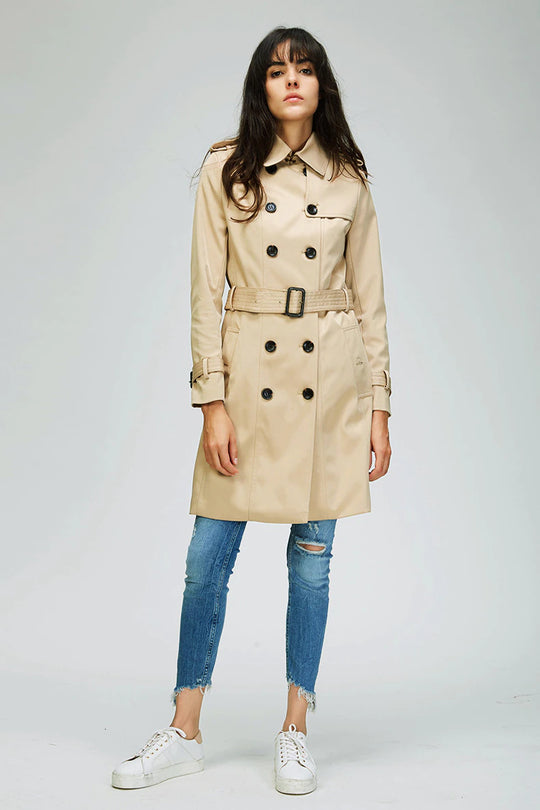 Autumn Woman Classic Trench Coat Waterproof Business Outerwear