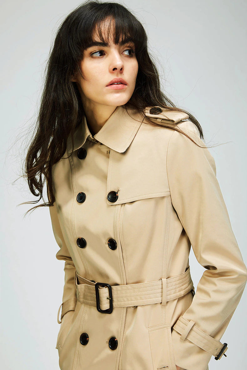 Autumn Woman Classic Trench Coat Waterproof Business Outerwear