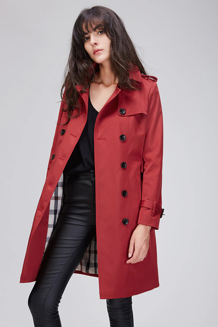 Autumn Woman Classic Trench Coat Waterproof Business Outerwear