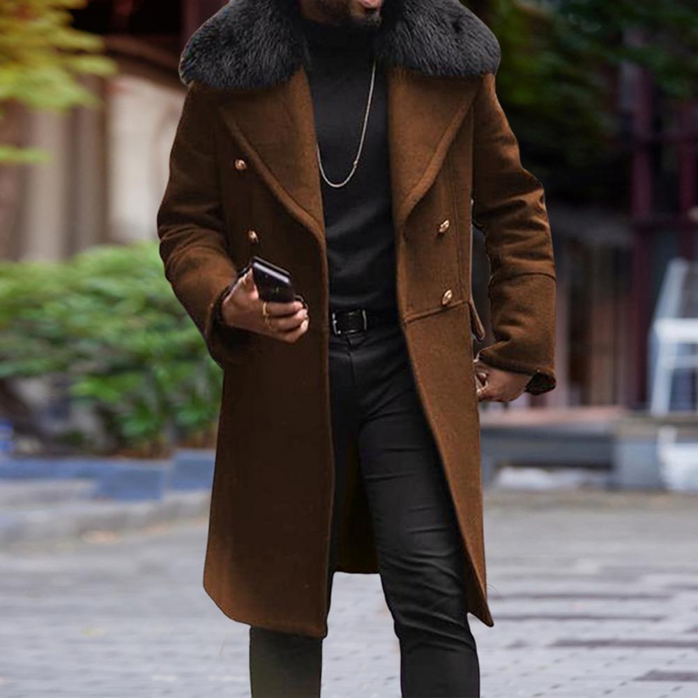 Fashion Men Coats Autumn Winter Streetwear with Overcoat Fur Collar Panache